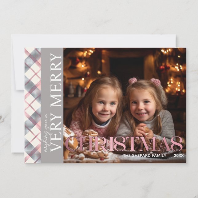 Merry Christmas Family Photo  Invitation (Front)