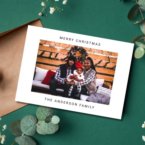 Merry Christmas Family Photo Minimalist Holiday Card