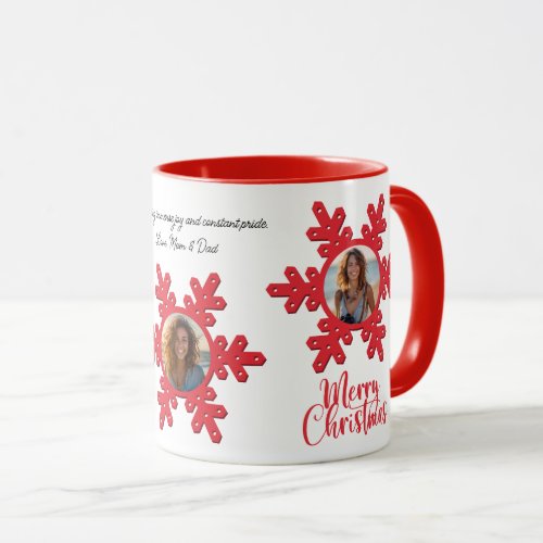 Merry Christmas Family Photo Name Personalized Mug