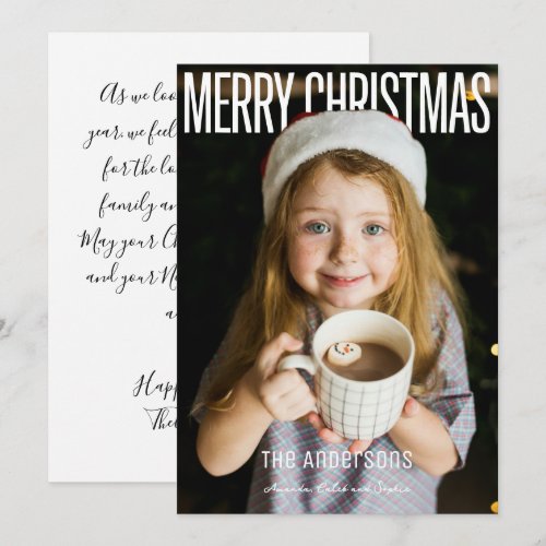 Merry Christmas Family Photo Photopop Simple Holiday Card