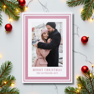 Merry Christmas Family Photo Simple Modern Letterpress Photo Cards