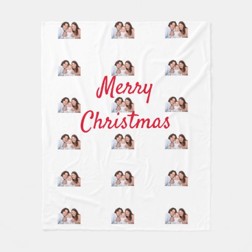 Merry Christmas Family Photo Template Trendy 2020 Fleece Blanket