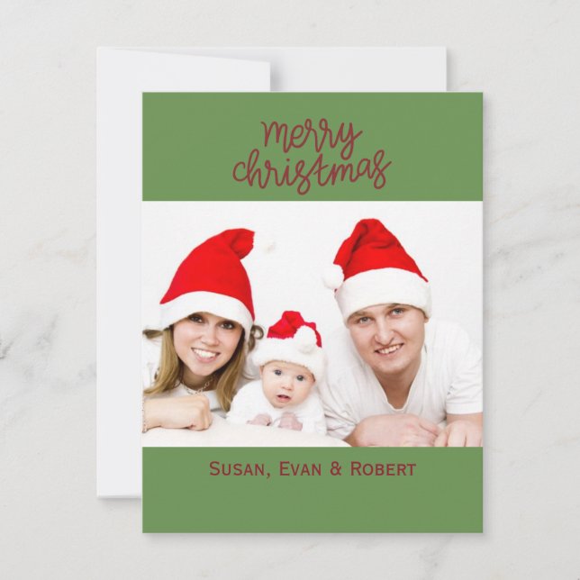 Merry Christmas Family Photo with Names (Front)