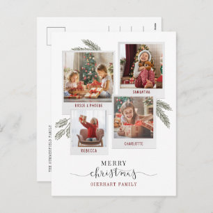 Merry Christmas Family Photos Elegant Holiday Postcard