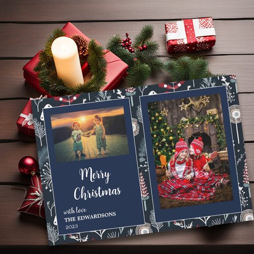 Merry Christmas family photos magnetic cards