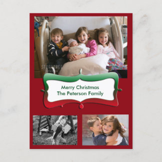 Merry Christmas Family Photos Postcard
