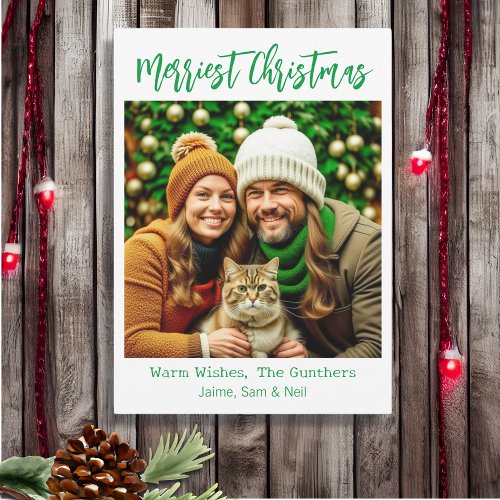 Merry Christmas  Family Picture Personalized Holiday Card