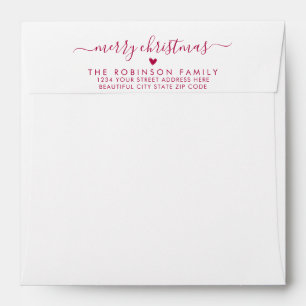 Merry Christmas Family Return Address Envelope