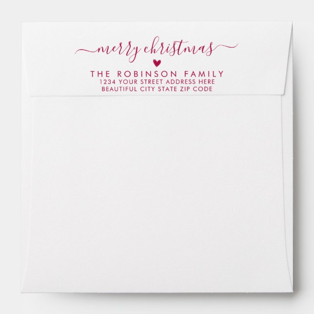 Merry Christmas Family Return Address Envelope (Back (Top Flap))