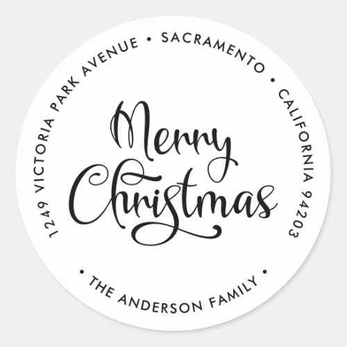 Merry Christmas Family Return Address Labels