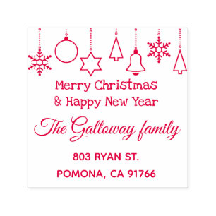 Merry Christmas Family Return Address Self-inking Stamp