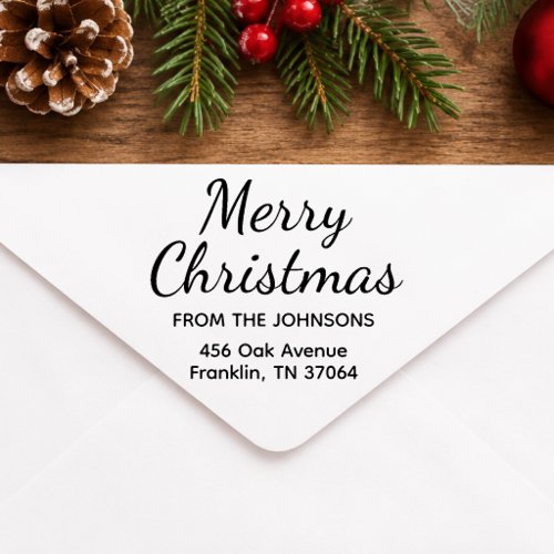 Merry Christmas Family Return Address Self-inking Stamp