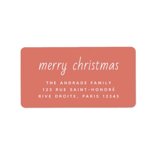 Merry Christmas Family Simple Script Moder Holiday Label