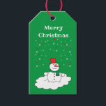 Merry Christmas Family Snowman Snowflakes Green Gift Tags<br><div class="desc">Ho Ho Ho. It's that time of year again. Merry Christmas Family Snowman Snowflakes design for fans of the holiday season and yuletide celebrations and festivities. Send greetings and blessings to family and friends this festive season. It doesn't matter whether they're religious or believe in the magic of Christmas. The...</div>