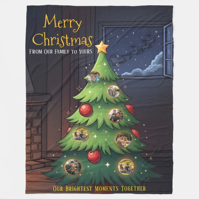 Merry Christmas Family Tree Photo Blanket – Person (Front)