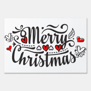 Merry Christmas fancy calligraphy lettering xmas Sign