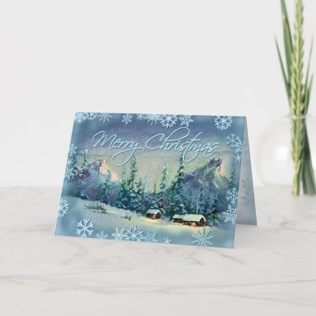 MERRY CHRISTMAS FARM by SHARON SHARPE Holiday Card (Front)