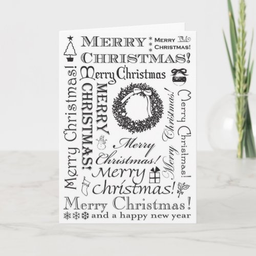 Merry Christmas Fassist Fonts BW Holiday Card