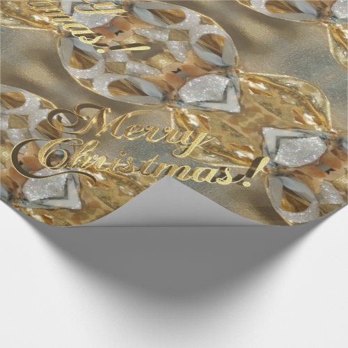 Merry Christmas Faux Gold Foil Script Elegant Chic Wrapping Paper