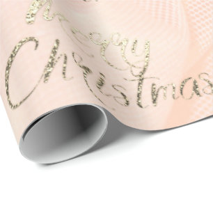 Merry Christmas Faux Gold Glitter Script Silk Wrapping Paper