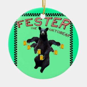Merry Christmas! Fester Wishes You A YappyHoonEar! Ceramic Ornament