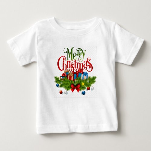 Merry Christmas festive and colorful Baby T_Shirt