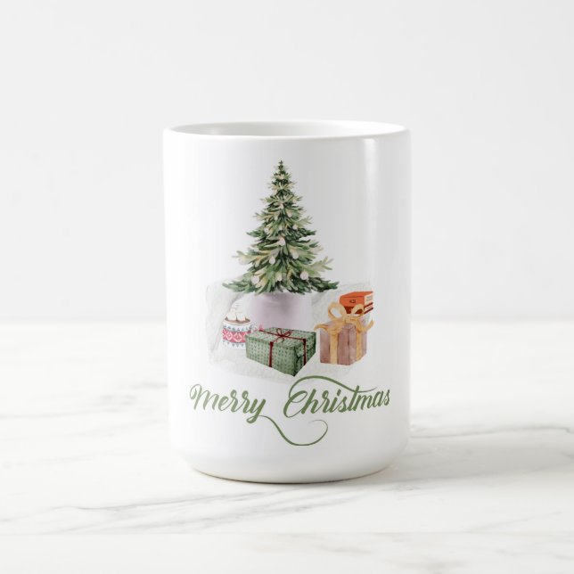merry christmas festive cute modern trees rustic coffee mug (Center)