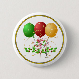 Merry Christmas, festive design, Button