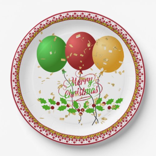 Merry Christmas, festive design, Paper Plates