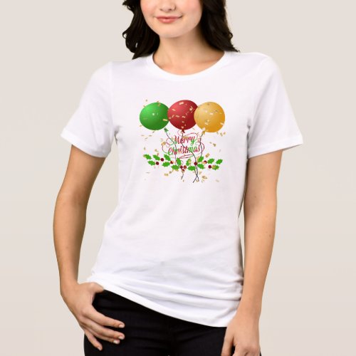 Merry Christmas, festive design, Tri-Blend Shirt