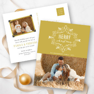 Merry Christmas Festive Foliage Holiday Postcard