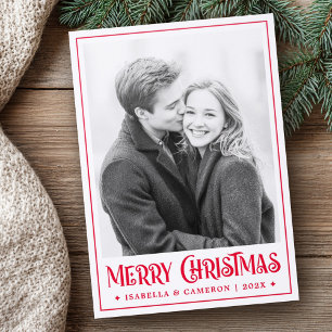 Merry Christmas festive font Letterpress Photo Cards