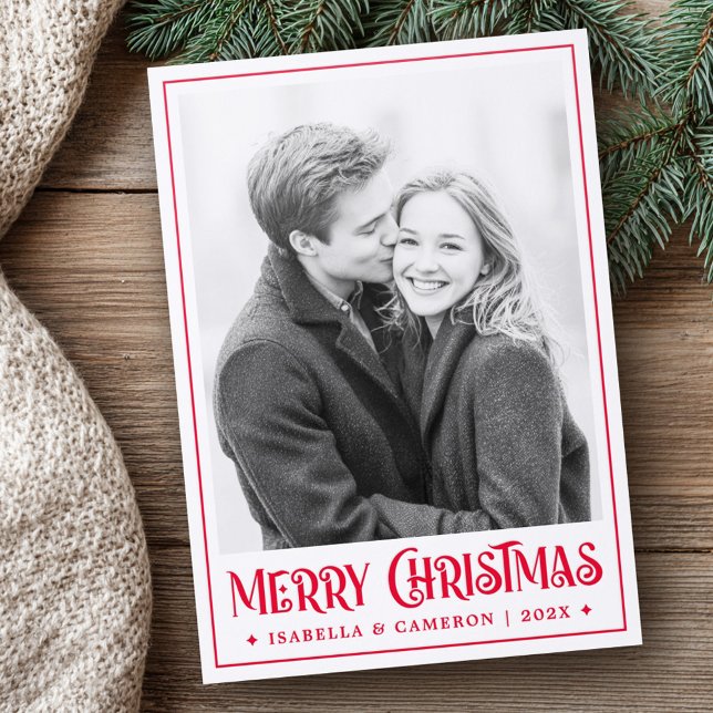 Merry Christmas festive font Letterpress Photo Cards (Merry Christmas festive font Letterpress Photo Cards)