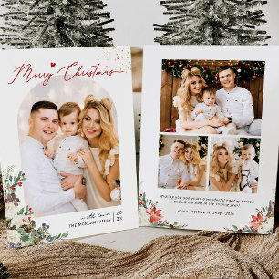 Merry Christmas Festive Frame Arch Photo Holiday Card