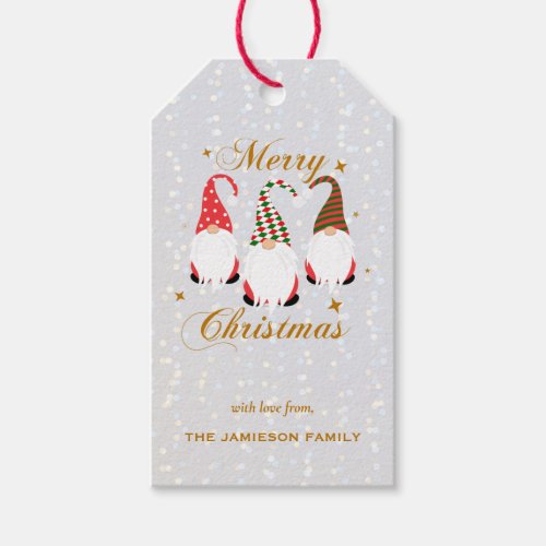 Merry Christmas Festive Gnomes Happy Holidays Gift Tags