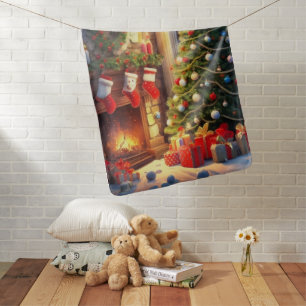 Merry Christmas Festive Holiday Celebration Design Baby Blanket