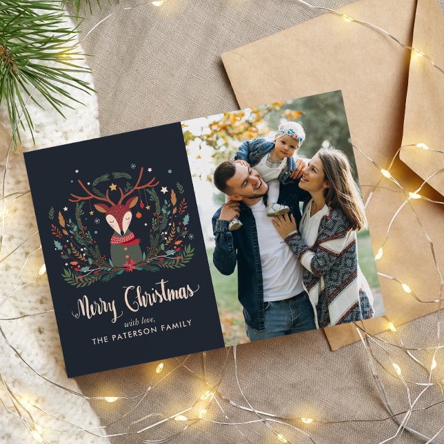 "Merry Christmas" Festive Holiday Deer Card (Creator Uploaded)