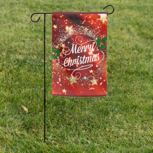 Merry Christmas festive holiday design Garden Flag