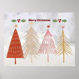 Merry Christmas, festive holiday design, Poster
