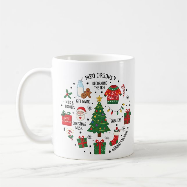 Merry Christmas | Festive Holiday for Family  Coffee Mug (Left)