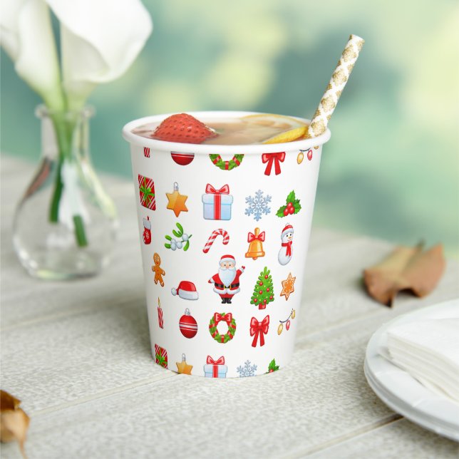 Merry Christmas Festive Holiday Gift Design        Paper Cups (Insitu)