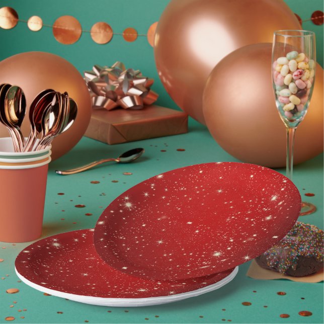 Merry Christmas Festive Holiday Gift Design Paper Plates (Multi)