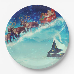 Merry Christmas Festive Holiday Gift Design Paper Plates