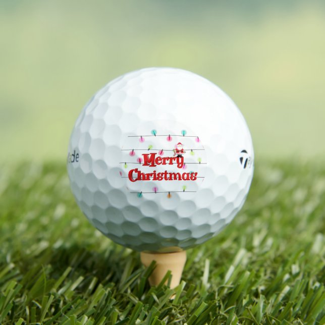 Merry Christmas Festive Holiday Lights with Santa  Golf Balls (Insitu Tee)