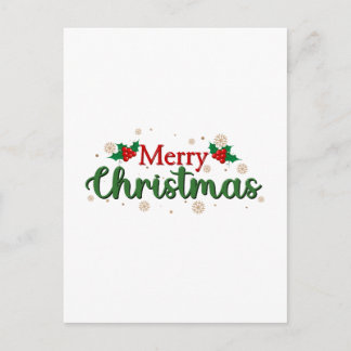 Merry Christmas Festive Holiday Postcard