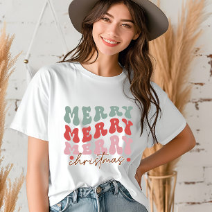Merry Christmas Festive Holidays Modern Typography Tri-Blend Shirt