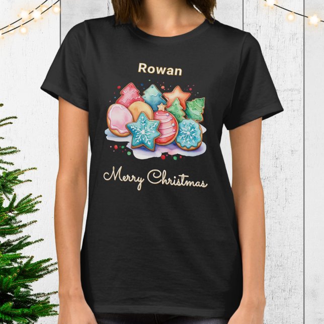Merry Christmas Festive Iced Cookies Personalized T-Shirt (Creator Uploaded)