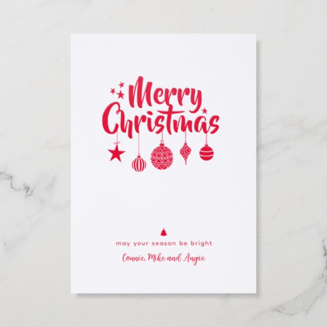 Merry Christmas Festive  Letterpress Photo Cards (Front)