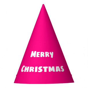 Merry Christmas Festive Love, Warmth Deep Pink Party Hat