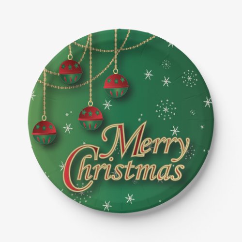 Merry Christmas Festive Ornaments Paper Plates